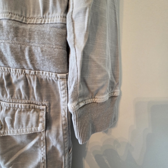 James Perse Mixed Media Utility Jumpsuit Sergeant Drawstring Waist Size Small - Picture 14 of 16